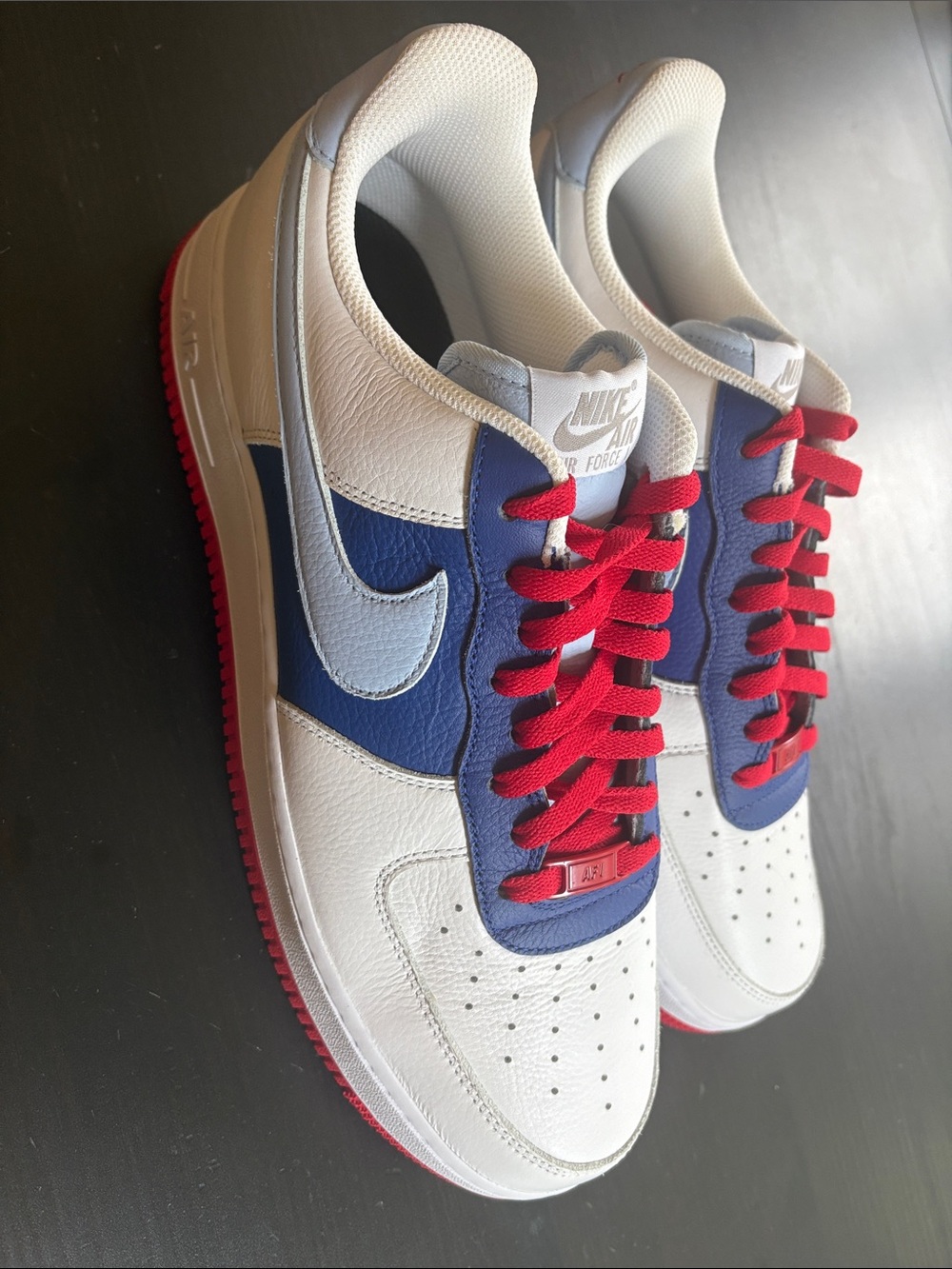 Nike Men’s Air Force 1 Low Top Custom Red/White/Blue - Size 13 - Picture 3 of 6